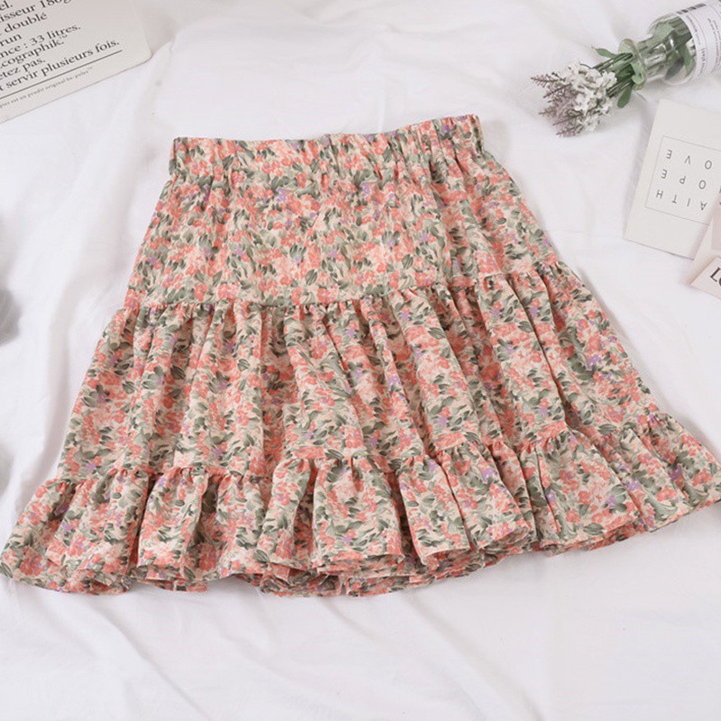 Chân Váy Lưng Cao Chất Chiffon Hoạ Tiết Hoa Thiết Kế Ngọt Ngào | BigBuy360 - bigbuy360.vn