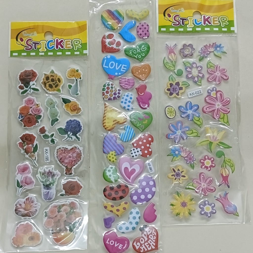 Sticker Dán 3D Trang Trí Bình Nước Dễ Thương