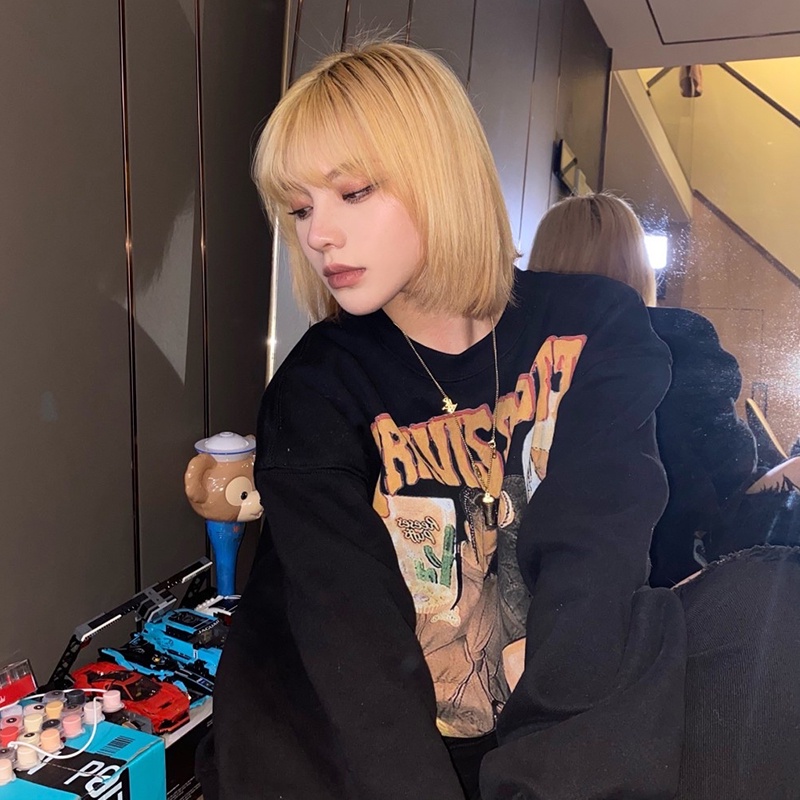  Xiaozhainv Áo Nữ Tay Dài In Hình Thời Trang Vintage 6 Màu Tùy Chọn | BigBuy360 - bigbuy360.vn