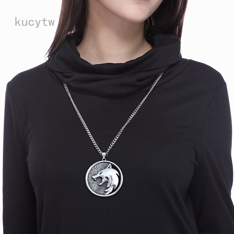 (Kucytw) Vòng cổ mặt hình đầu sói phù thủy thời trang gothic cổ điển cho nam