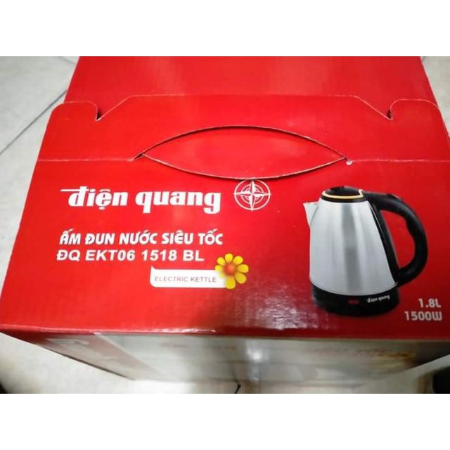 [ CHÍNH HÃNG ] Ấm đun nước siêu tốc Điện Quang, ấm nấu nước 1,8lit