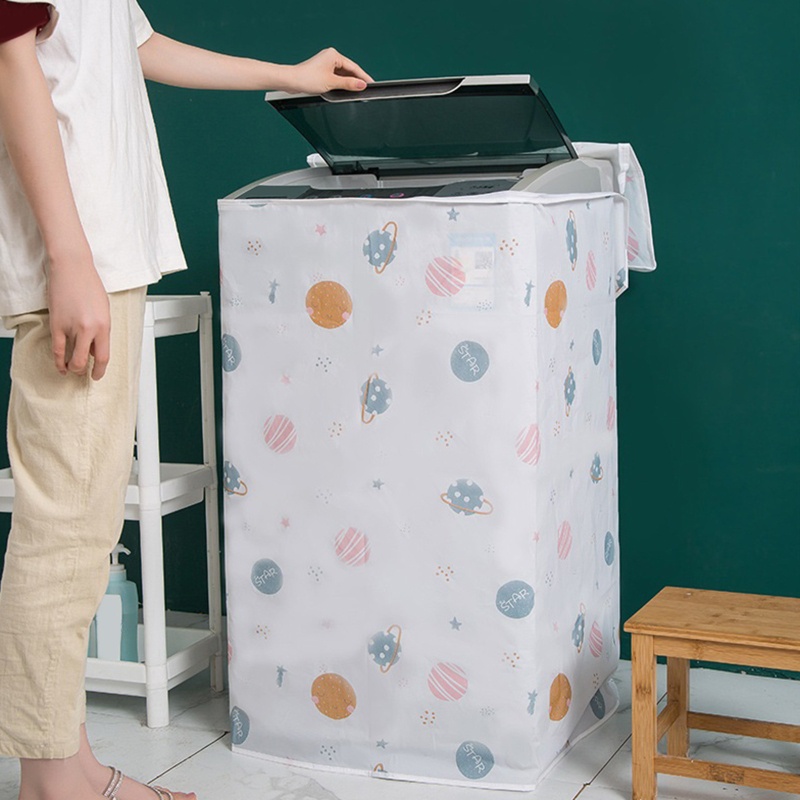 Túi Đựng Bảo Vệ Máy Giặt Chống Bụi Chống Thấm Nước Có Khóa Kéo In Hoạt Hình Dễ Thương