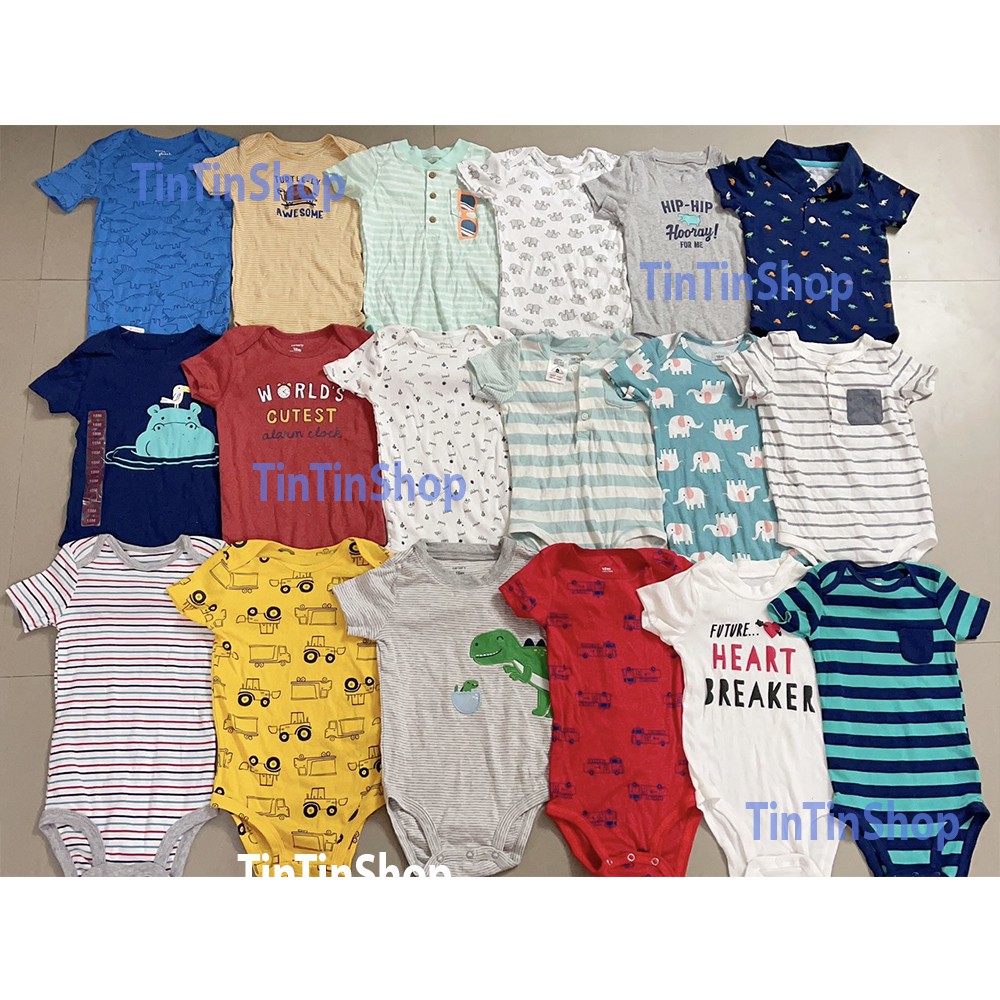 Set 5 body chip ngắn tay cho bé gái/trai 0-24m (Có ảnh, video thật)