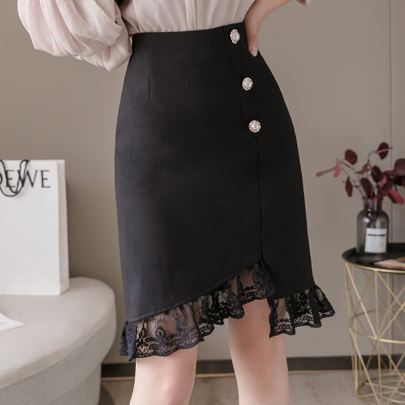 Chân Váy Nữ Lưng Cao Phối Ren Thời Trang Hàn | BigBuy360 - bigbuy360.vn