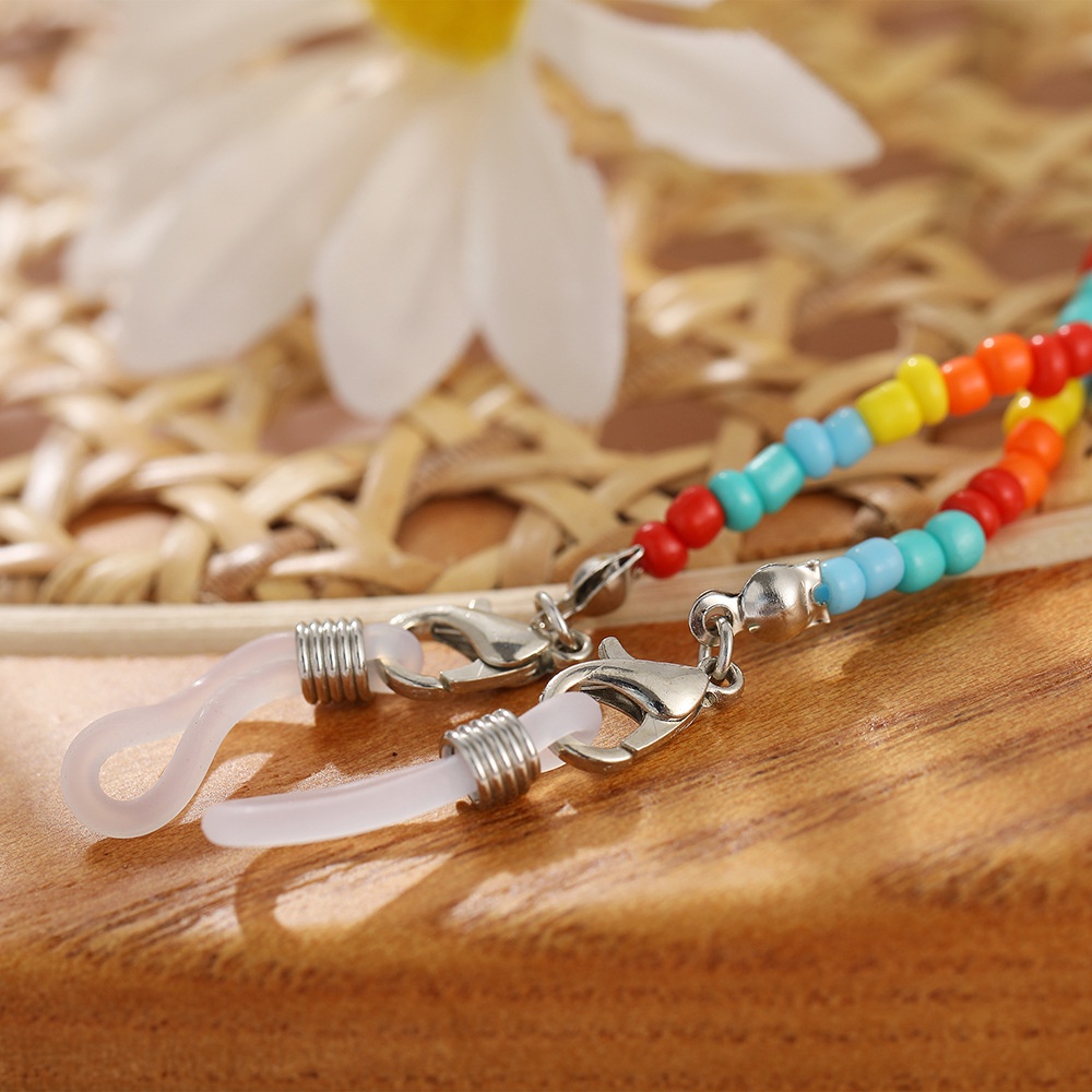 Dây đeo mắt kính chống thất lạc đính hạt vàng thời trang quyến rũ cho nữ