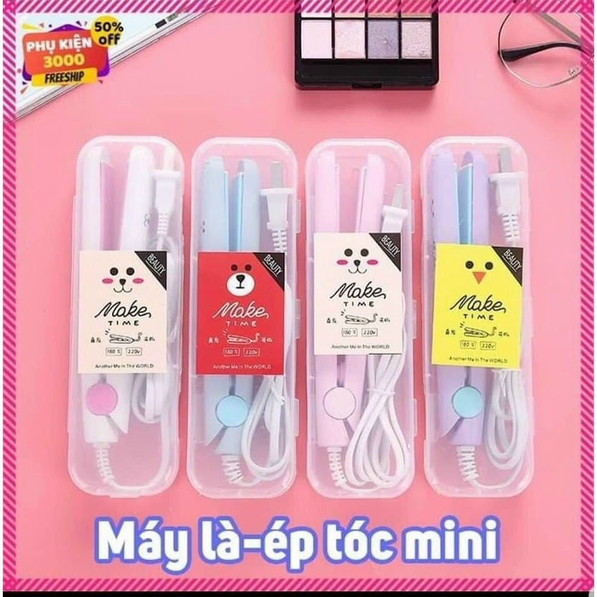 Máy là Ép Uốn Duỗi Tóc Mini  Maketime Nhỏ Gọn Tiện lợi