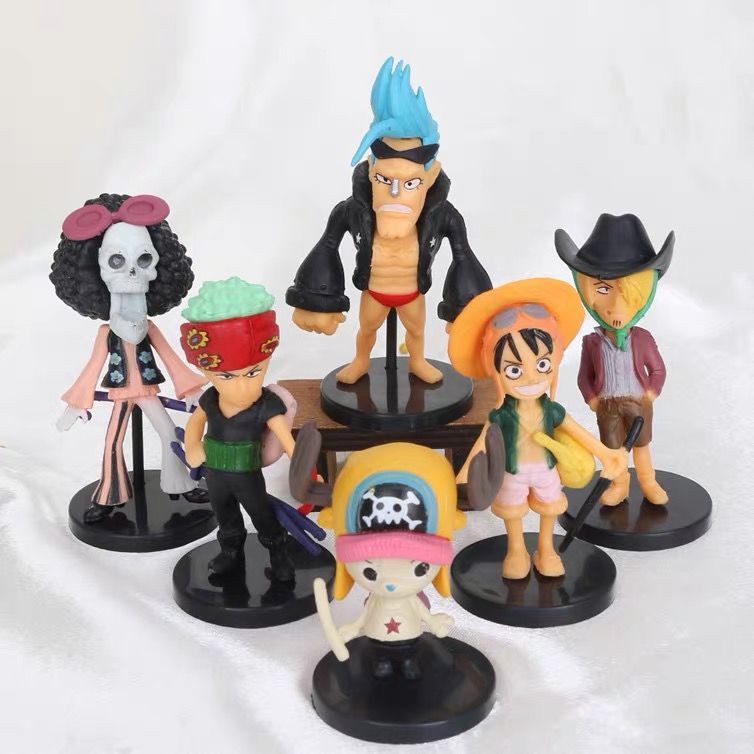 Combo Mô Hình Nhân Vật One Piece Phong Cách Chibi Cực Dễ Thương 10cm - Mô Hình Figure Luffy, Zoro, Chopper, Sanji, Brook