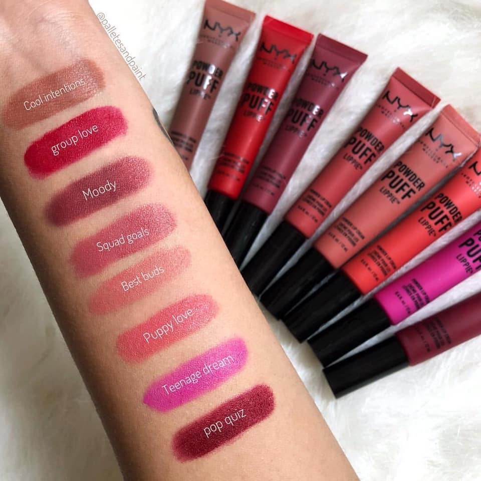 Son Cushion Lì Nyx Powder Puff Lippie PPL07 Moody PPL01 Cool Intensions PPL03 Group Love PPL04 Squad Goals PPL06 Pop