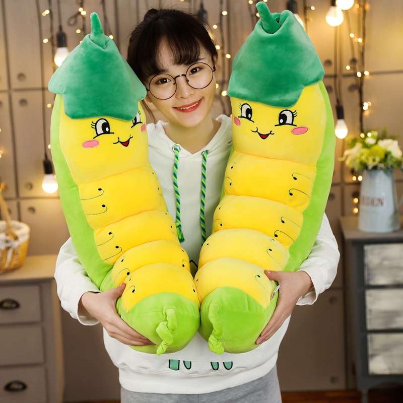 Thú gấu nhồi bông., gối ôm hình sâu lá siêu dễ thương, làm quà tặng cho bé yêu an toàn