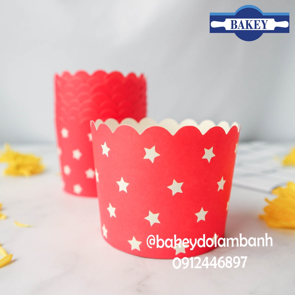 50 chiếc cup giấy cứng làm cupcake 6x5cm