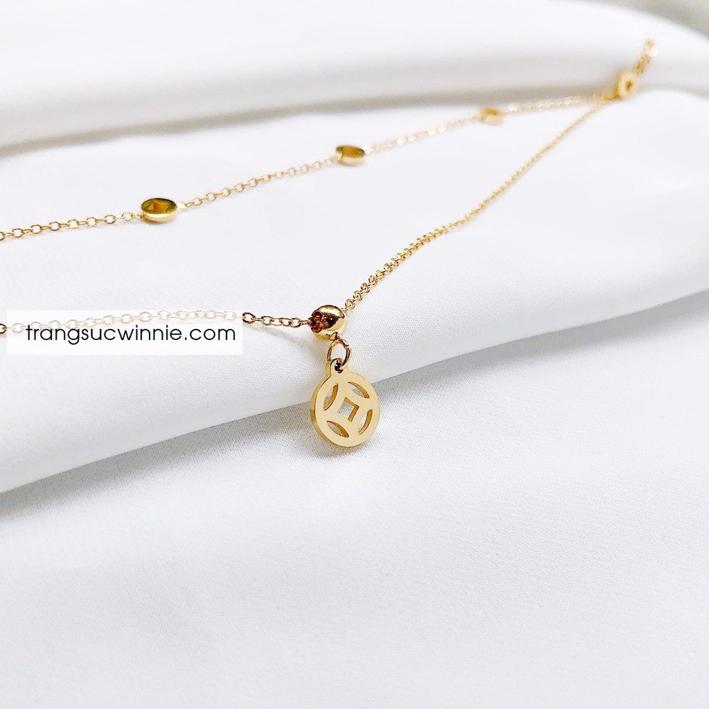 Lắc chân nữ titan kim tiền VG