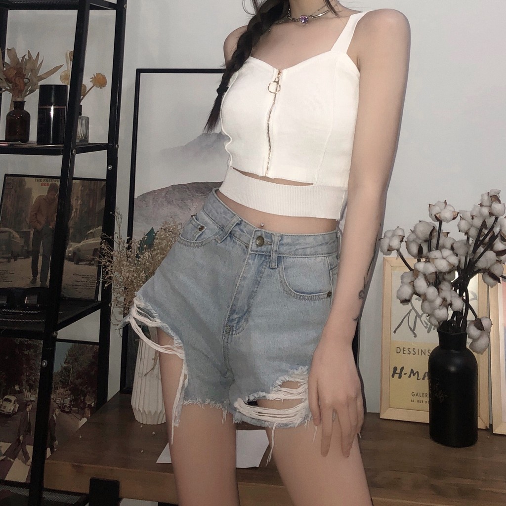 Áo Croptop Không Tay Thời Trang Dành Cho Nữ