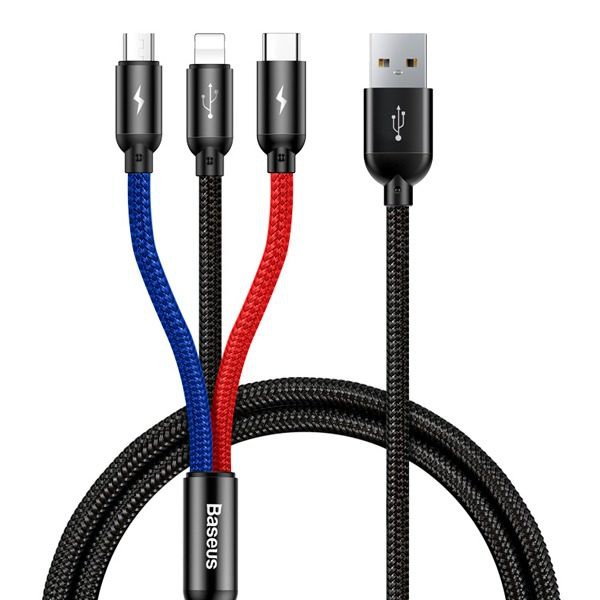 Cáp sạc đa năng siêu tốc 3 trong 1 Baseus dài 1,2 mét - chính hãng