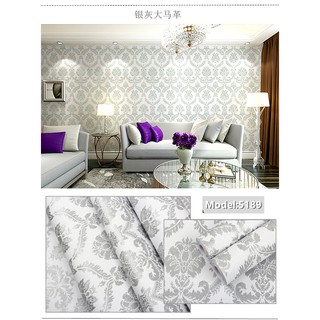 Giấy Dán Tường Hoa Văn Bạc ❤️ FREESHIP ❤️ 0.45*10m