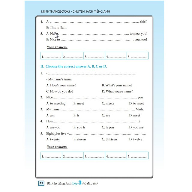 Sách - Bài tập tiếng Anh lớp 3