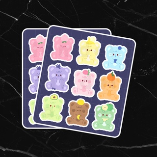 Tấm sticker gấu cầu vồng Rainbow Bear đáng yêu - STS010