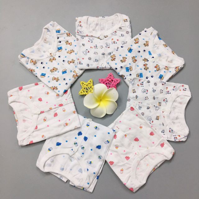 Áo dài bình sữa cotton cho bé sơ sinh 0-8kg hàng đẹp _A04