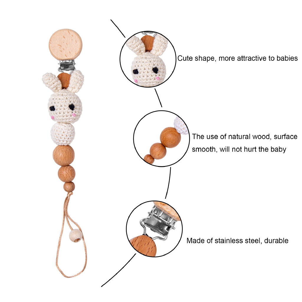 Baby Animal Pacifier Chain Child Cute Animal Pacifier Clip