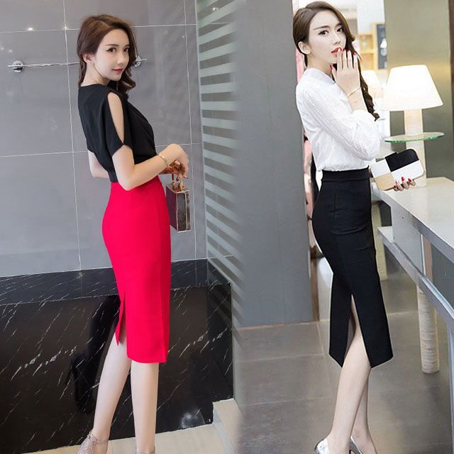 Chân Váy Đen Dài Lưng Cao Ôm Dáng Thời Trang Mùa Hè 2022 Cho Nữ