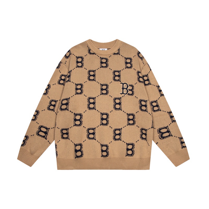 ❤❀  ❤ Mlb Áo Sweater Dệt Kim Tay Dài Cổ Tròn Thêu Chữ NY Cá Tính