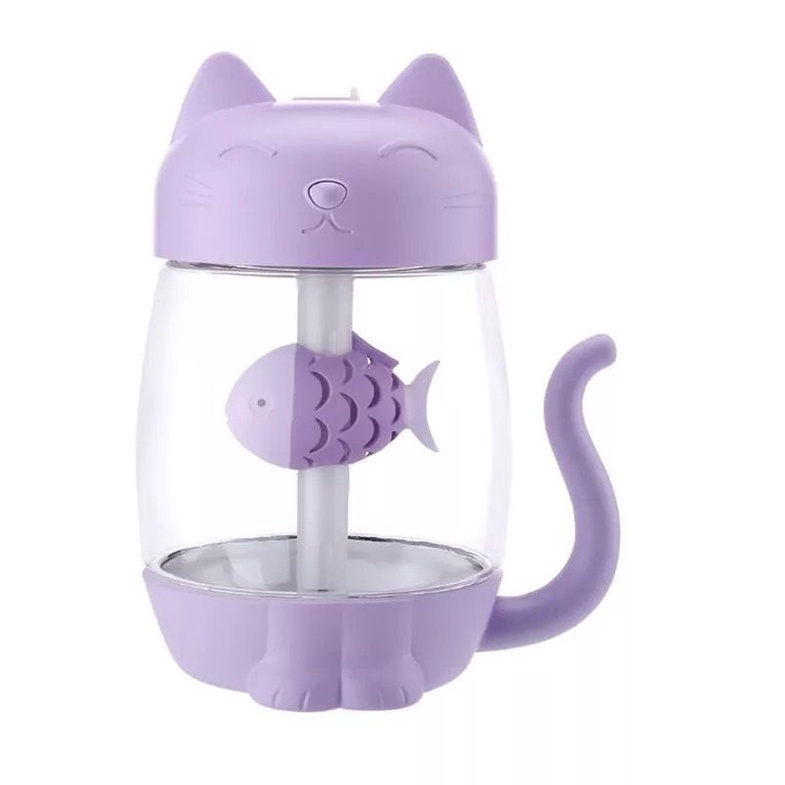 Máy tạo ẩm không khí hình mèo xương cá có đèn dễ thương - 9005