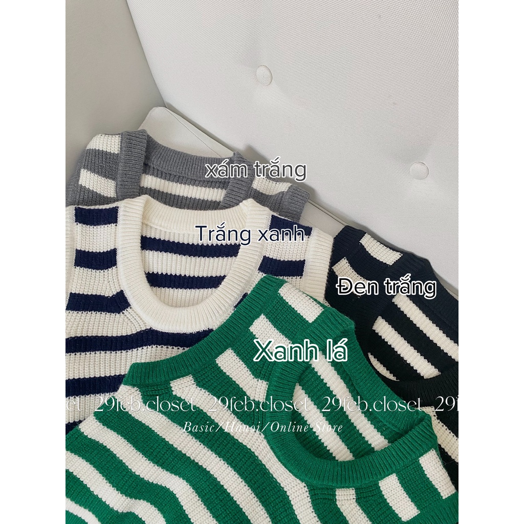 [Ảnh thật/Video] Áo gile len kẻ ngang dày dặn - 29feb.closet - A95