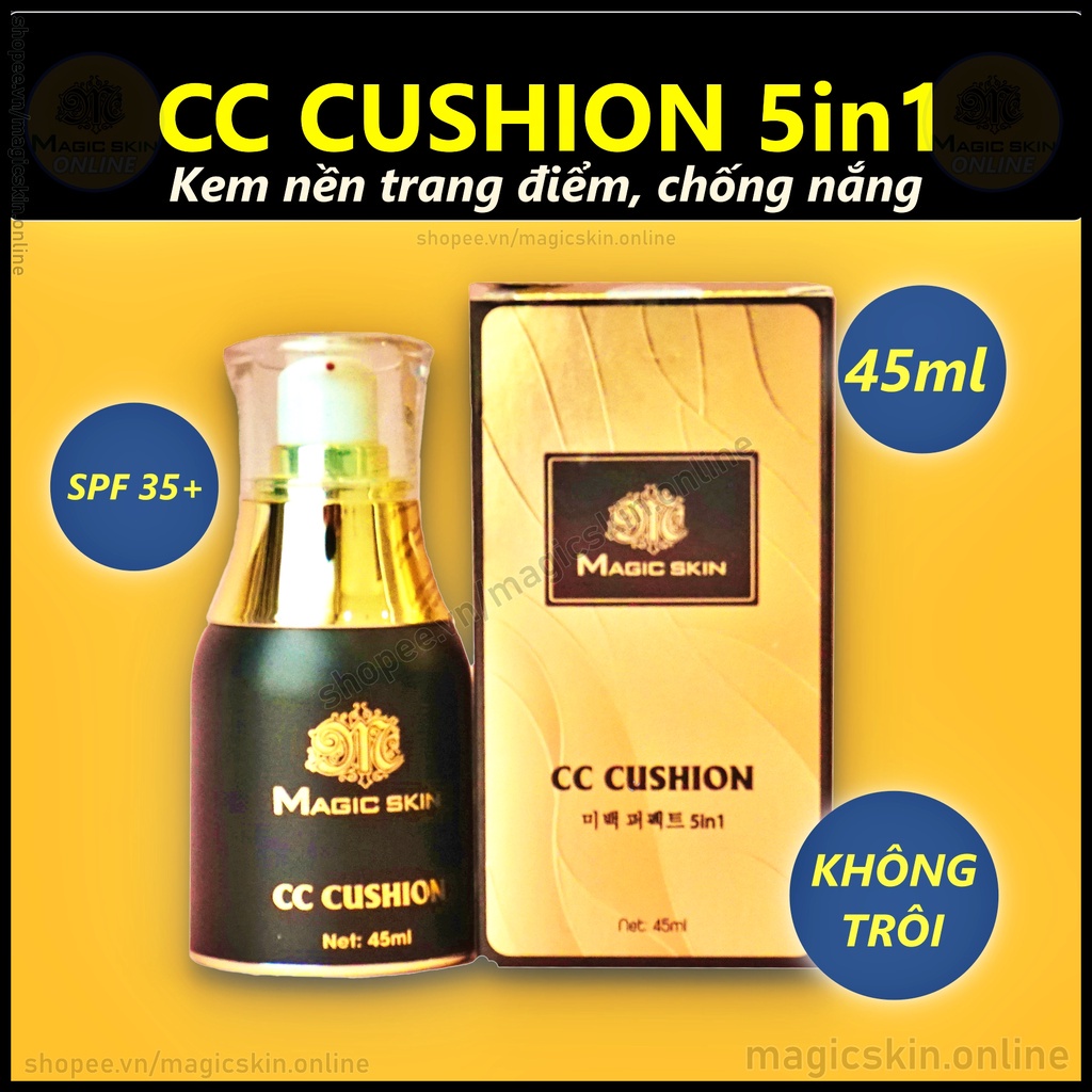 CC Cushion 5in1 MAGIC SKIN  👍 Kem nền chống nắng dưỡng trắng che khuyết điểm ✔ CHÍNH HÃNG