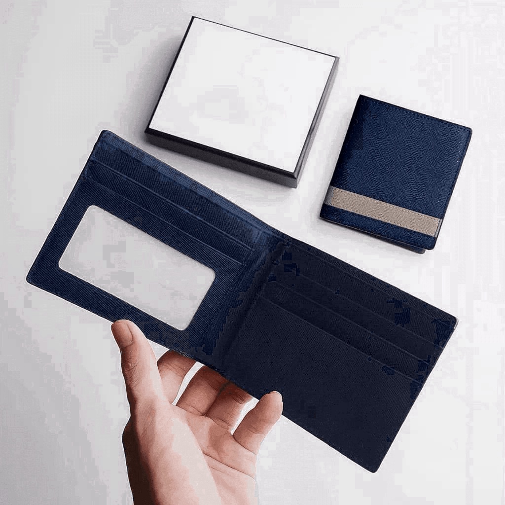 Bóp Nam AROTI Nhỏ Gọn Chất Da Bò Saffiano Cao Cấp,Chỉ Khâu Chắc Chắn , Bảo Hành 10 Năm Ví Có Màu Xanh,Đen  V803-DUNG-DEN