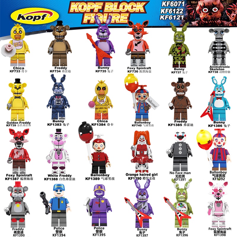 Đồ Chơi Khối Xếp Hình five nights at freddy 'S series freddy bonnie chica foxy Cho Trẻ Em
