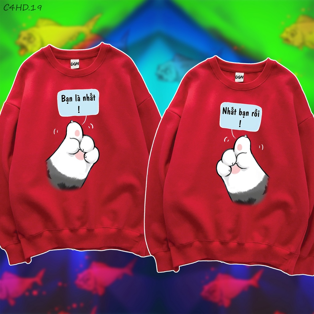 sweater đỏ hình cute , C4HD.19