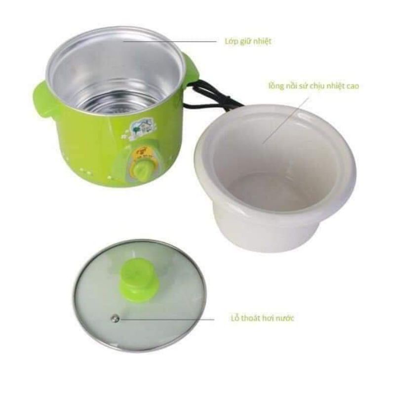 NỒI HẦM CHÁO CHẬM 1,5L -2,5L LÕI SỨ GIỮ NHIỆT TỐT