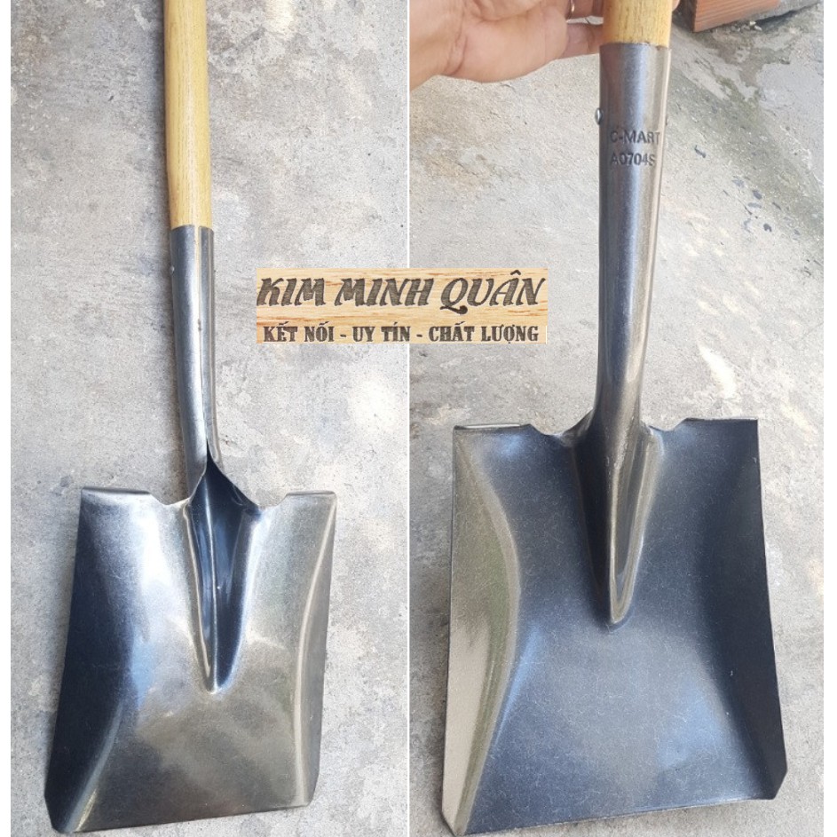 Xẻng Cán Gỗ Đầu Nhọn A0704P , Đầu Bằng A0704S 1020mm CMART