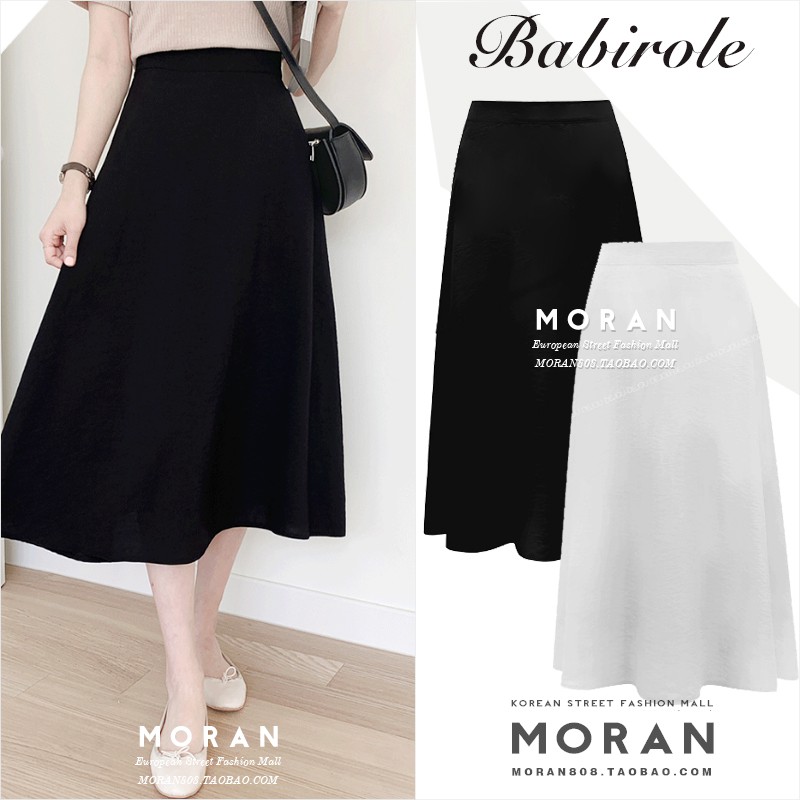 ORDER || Chân Váy Midi Dáng Dài Đen/Trắng MORAN (Váy có chun sau co dãn, khoá bên sườn ll Ảnh Thật | BigBuy360 - bigbuy360.vn