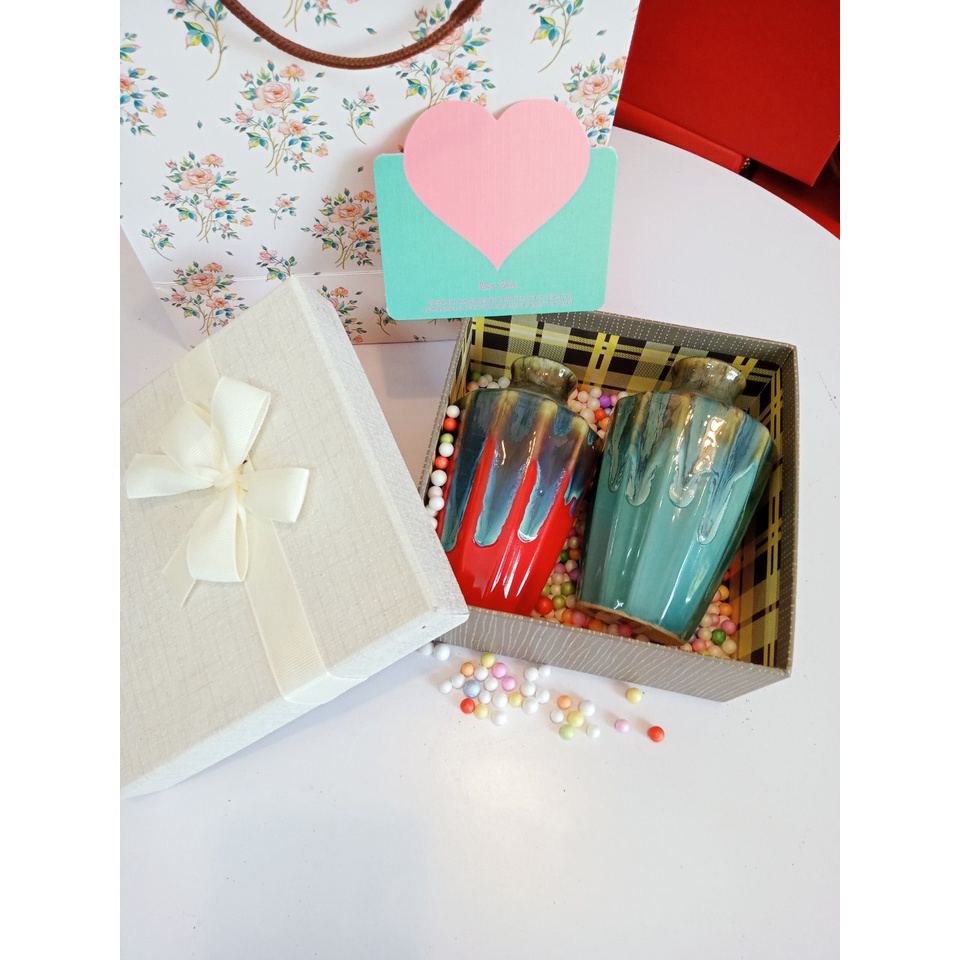 Quà tặng thất tịch, hộp quà tặng gốm cổ âm dương vô cùng ý nghĩa dành cho các chàng trai cô gái,quà tặng nhân dịp