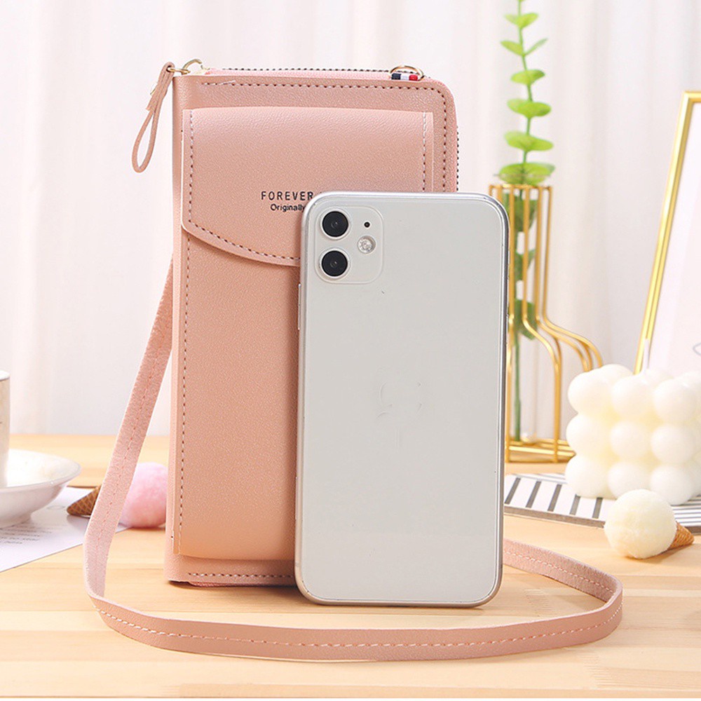 Túi Da PU Đeo Vai Đựng Điện Thoại/Thẻ Đa Năng Nhiều Màu Sắc Cho Nữ