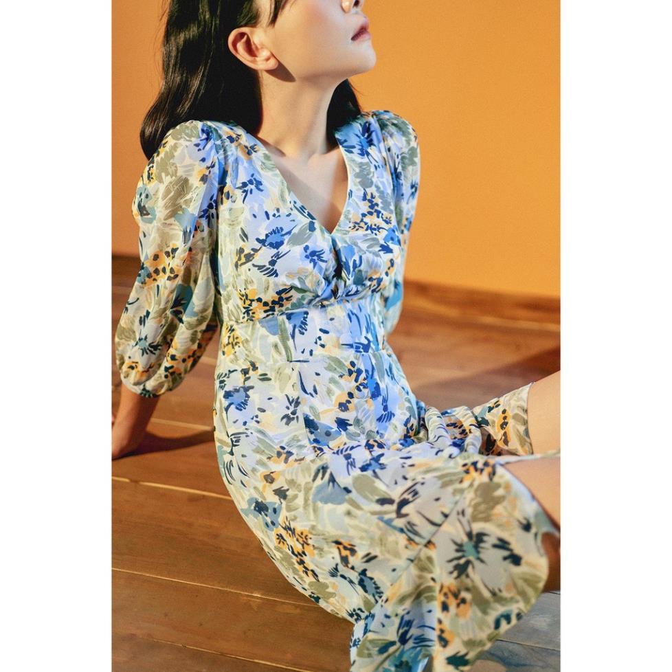 Đầm mini đuôi cá xoắn ngực voan hoa nước 1VA1175 ADORE DRESS