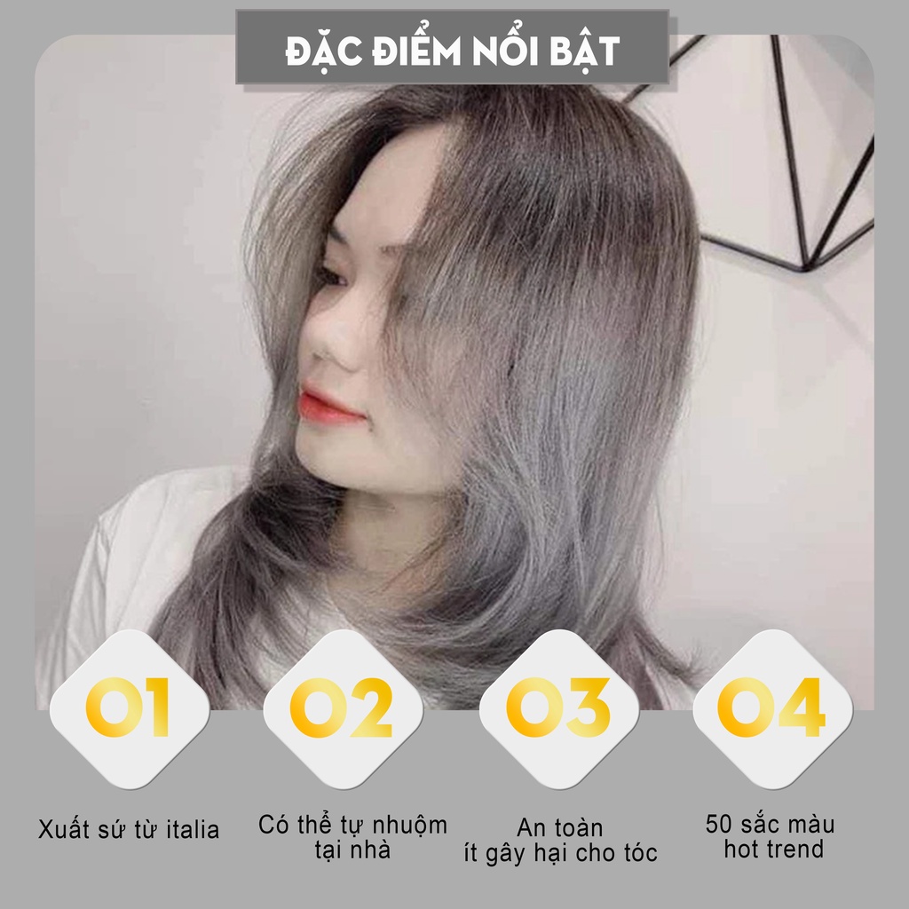 Thuốc nhuộm tóc xám khói sáng tại nhà chính hãng OLAP OL38