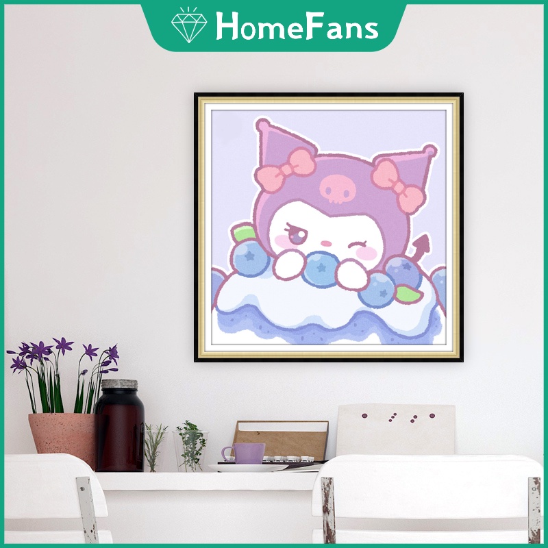 Bộ Tranh Đính Đá 5D Tự Làm 30x30cm / 40x40cm / 50x50cm Hình Hello Kitty