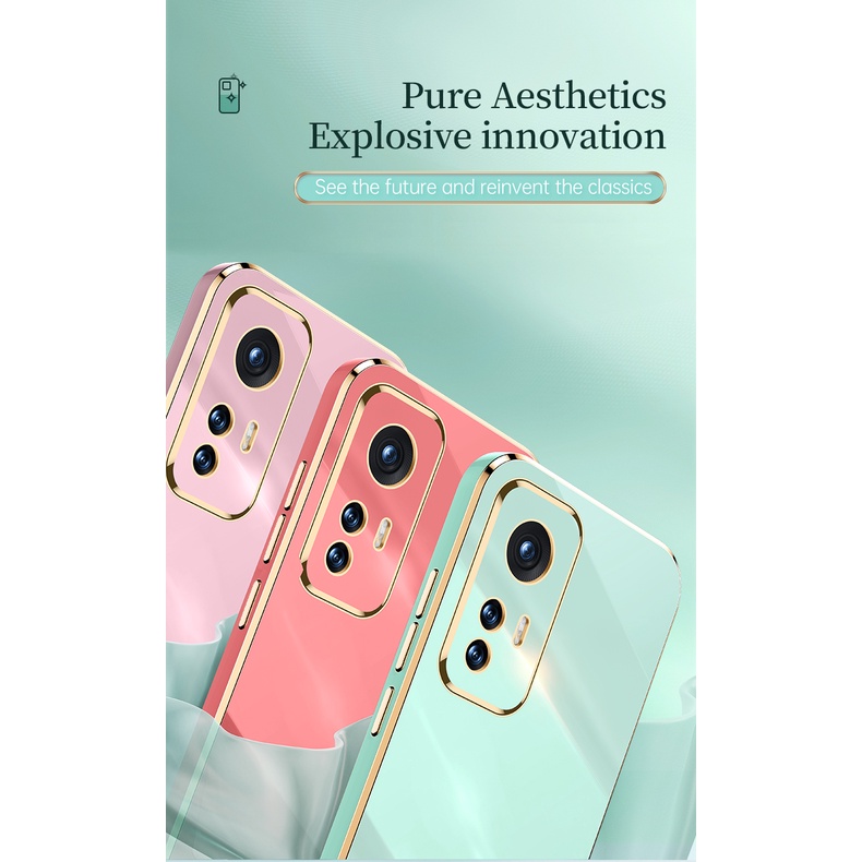 Ốp điện thoại silicone mềm chống sốc 6D sang trọng cho Xiaomi Mi 12 Pro 11 Poco M3 5G F3 TPU lưng viền vuông trọng dành