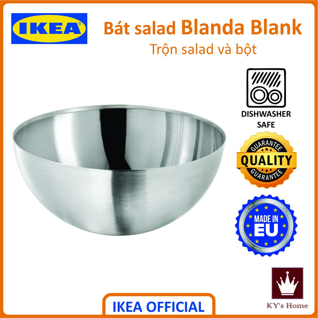 Bát inox trộn salad Ikea Blanda Blank Thuỵ Điển 20 cm