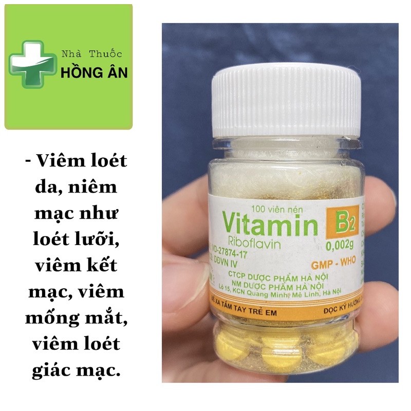 VITAMIN B2 ❤️ Dùng trong bệnh thiếu vitamin B2. - Rối loạn hấp thu, rối loạn thị giác, trẻ em chậm lớn, thiếu máu.
