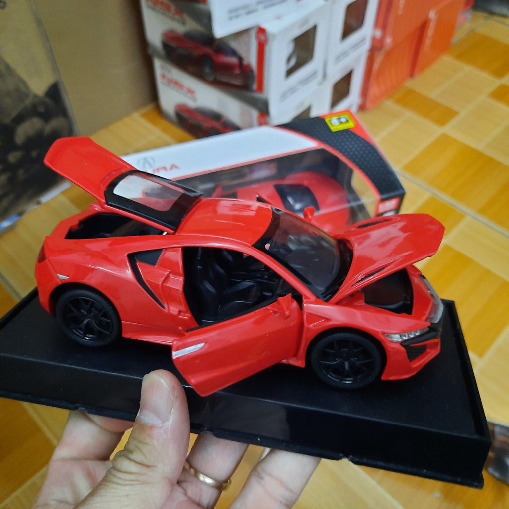 Mô hình xe ô tô Acura tỉ lệ 1:32 xe bằng kim loại có âm thanh và đèn mở các cửa xe đồ chơi trẻ em