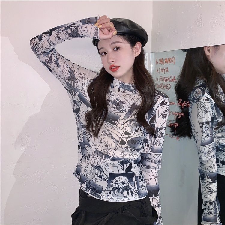 Áo croptop giữ nhiệt thu đông họa tiết thời trang Becky