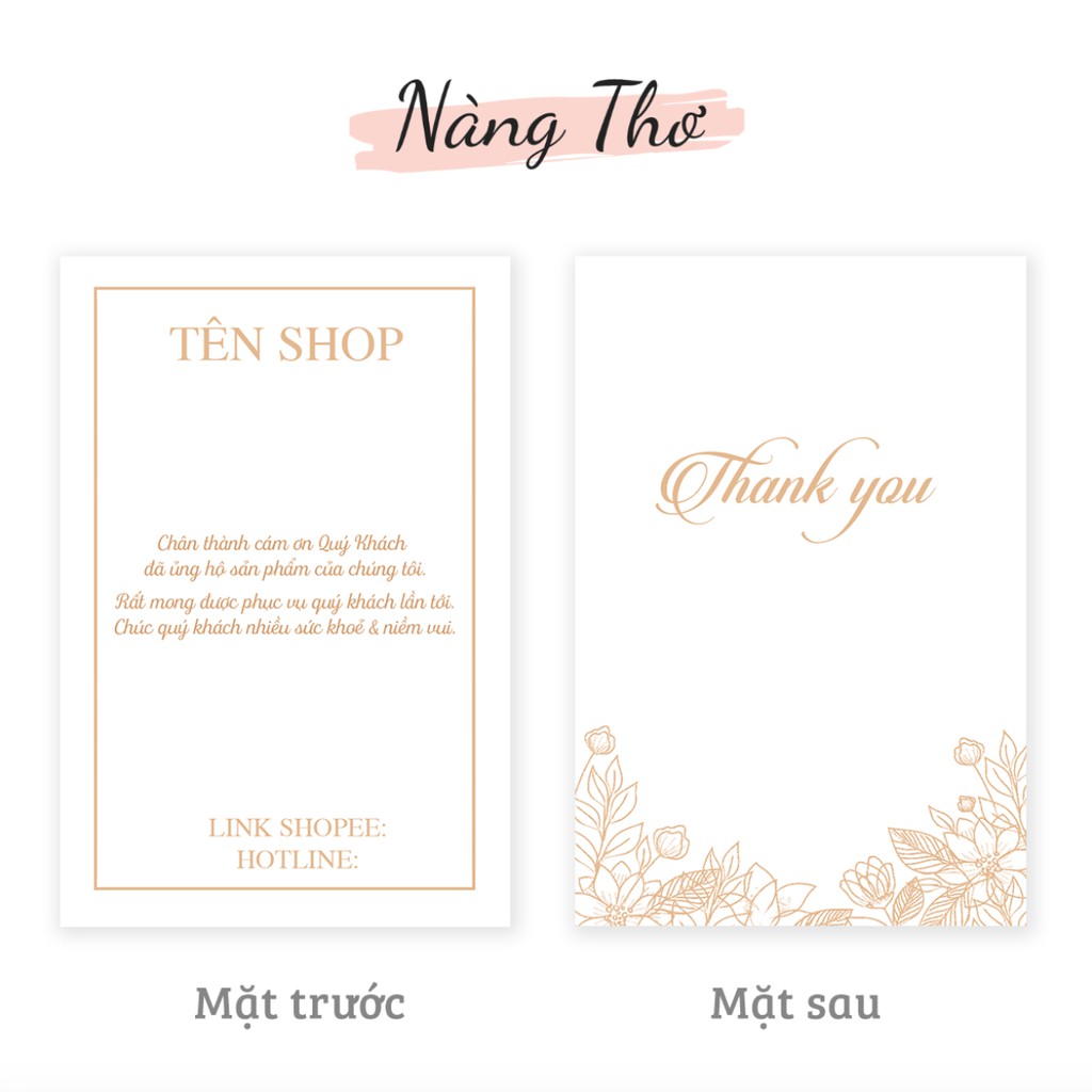 500 THẺ THANK YOU &amp; NAMECARD DANH THIẾP THEO YÊU CẦU_THIẾT KẾ NÀNG THƠ