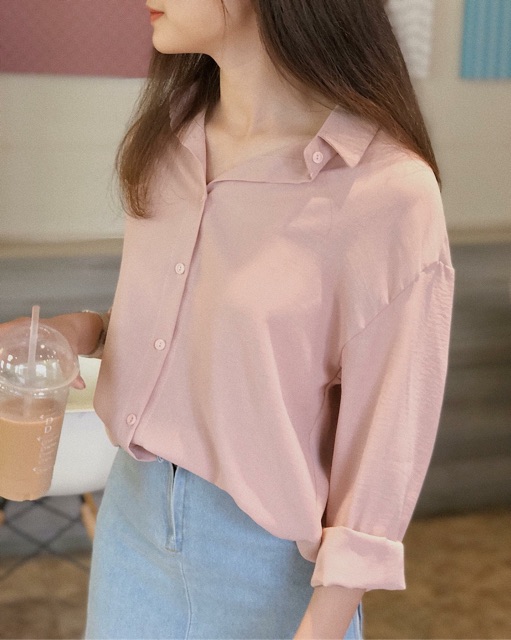  Áo sơ mi Oversize lụa tơ ấn (có 3 màu) | BigBuy360 - bigbuy360.vn