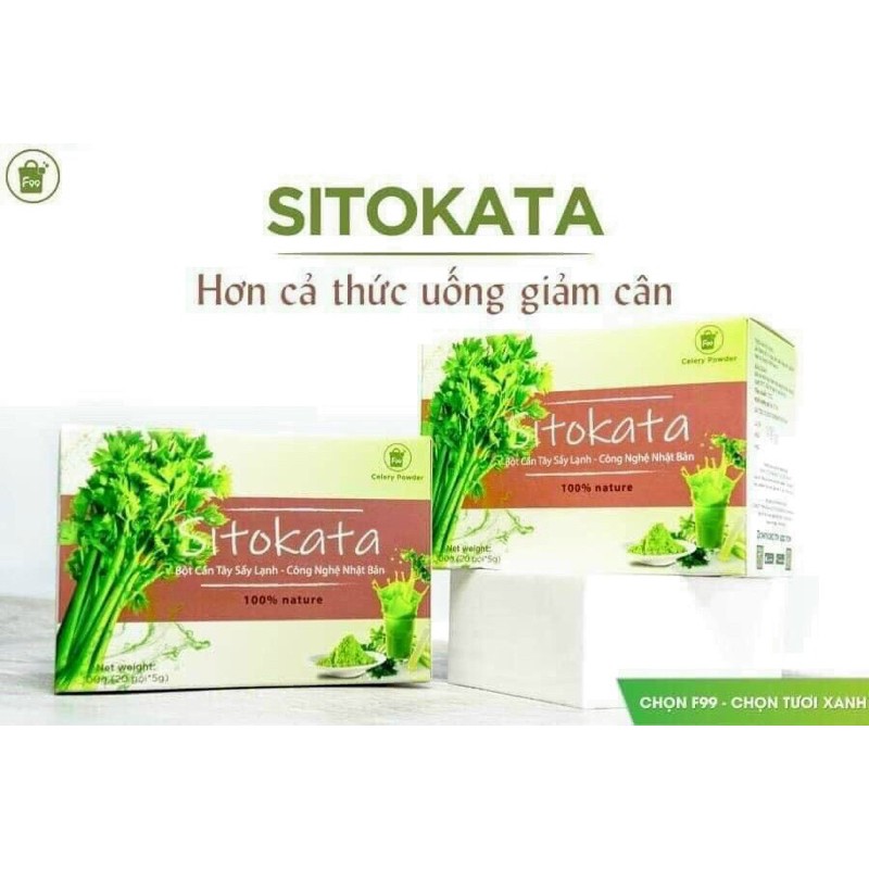 Chính hãng Bột cần Tây Sitokata Hộp 20 gói Giúp giảm cân đẹp da