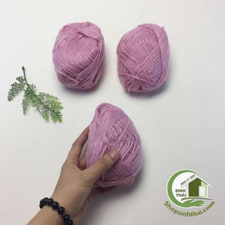 Len sợi đan móc màu ruốc ( hồng đậm )