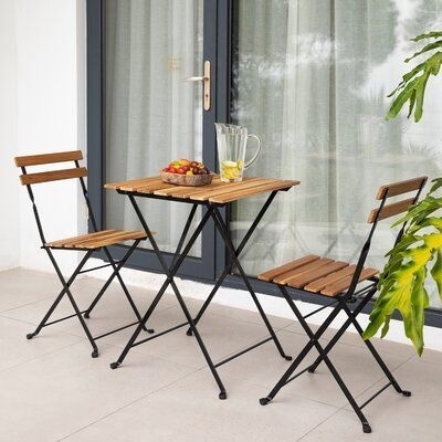 Bộ Bàn 2 Ghế Gỗ BISTRO Tarno Mini Chuyên Dụng Phù Hợp Làm Bàn Ăn, Bàn Cà Phê - Gấp Gọn Dễ Dàng - Bộ Gồm 1 Bàn 2 Ghế