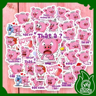 [Bộ 20 Sticker] Hình Dán Sticker Heo Hồng | Dán Nón Bảo Hiểm, Điện Thoại, Laptop, Bình Nước