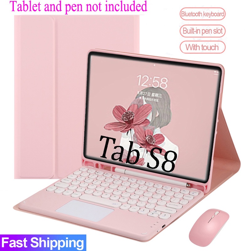 Ốp Máy Tính Bảng Kèm Bàn Phím Bluetooth Hình Tròn Cho Samsung Galaxy Tab S8 11 2022 SM-X700 SM-X706